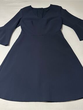 Banana Republic Navy A-Line Dress with Flared Sleeves